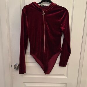 Like New: Forever 21 Red Velvet Bodysuit
